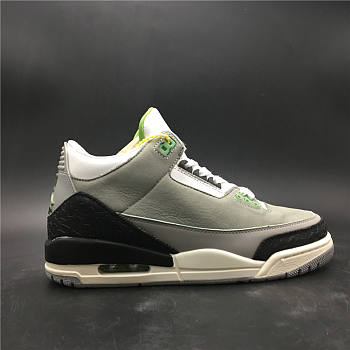  Air Jordan 3  Gray And Black Apple Green 136064-006