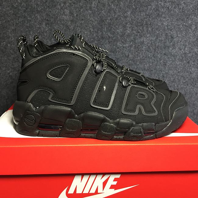 Nike Air More Uptempo All Black 3M Reflective  414962-004 - 1