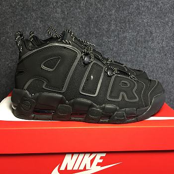 Nike Air More Uptempo All Black 3M Reflective  414962-004