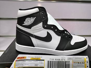  Air Jordan 1 OG HIGH Black and White  555088-010 