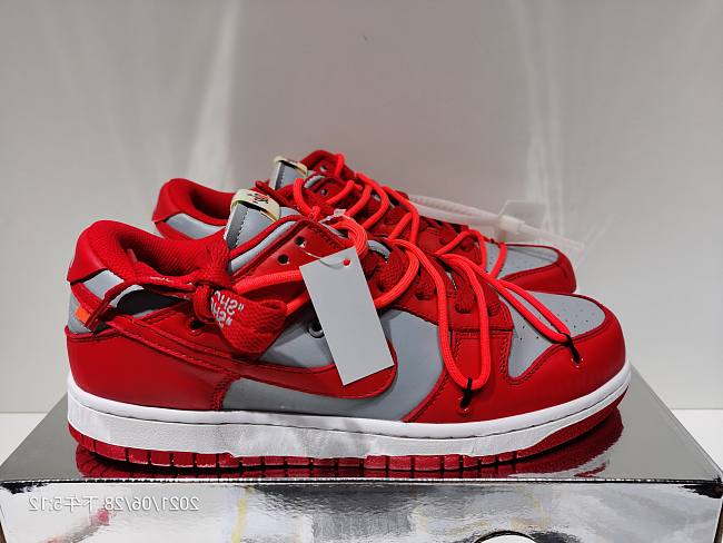 Nike Gray Red Off-White x Nike Dunk Low Gray Red  CT0856-600   - 1
