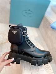 prada strapped pouch combat boots