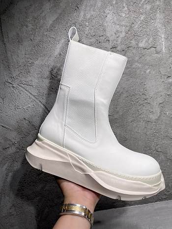 RICK OWENS DRKSHDW Off-White Beatle Abstract Chelsea Boots 212126M236024