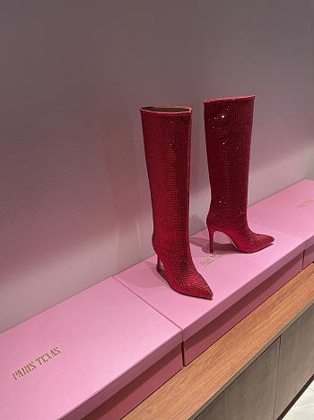PARIS TEXAS Holly Suede Knee-high Boots In Ruby