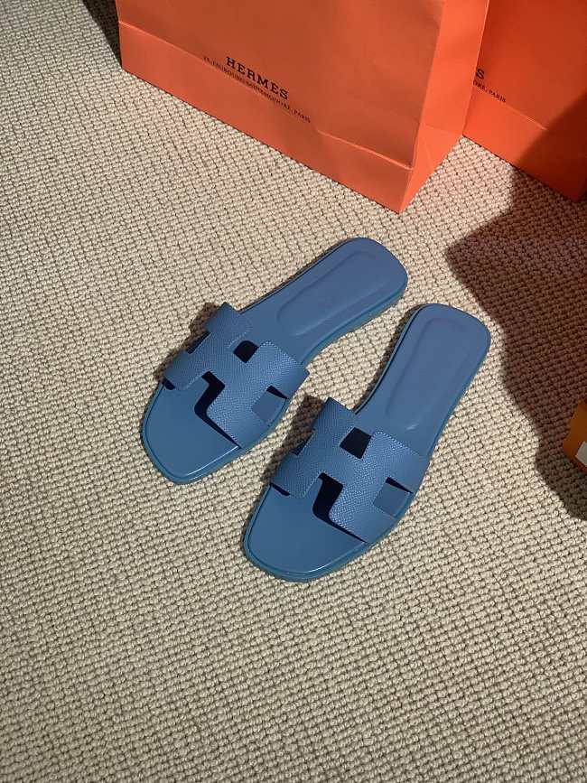 hermes slippers blue