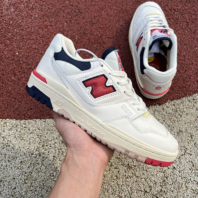 New Balance 550 Aime Leon Dore White Navy Red  BB550A3 - 1