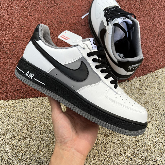 Nike Air Force 1 Low White Dark Grey Black Shoes 553689-609 - 1