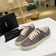 COURT CLASSIC EMBROIDERED SNEAKERS IN CANVAS AND SMOOTH LEATHER - 1