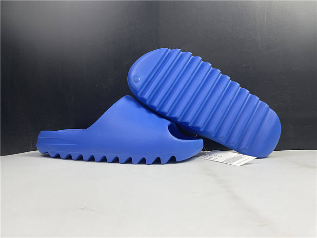 blue yeezys slides