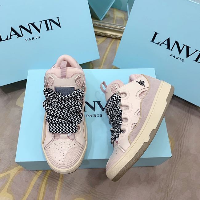 Lanvin Curb suede trim sneakers shoes - 1