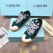Lanvin Curb suede trim sneakers navy - 1