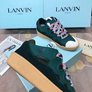 Lanvin Curb suede trim sneakers navy - 5