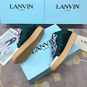 Lanvin Curb suede trim sneakers navy - 3