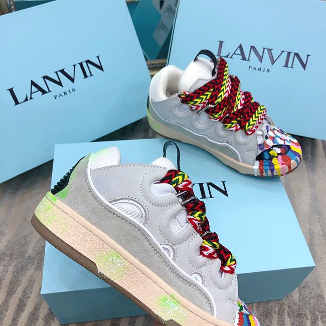 Lanvin Curb suede trim sneakers multi colour - 1