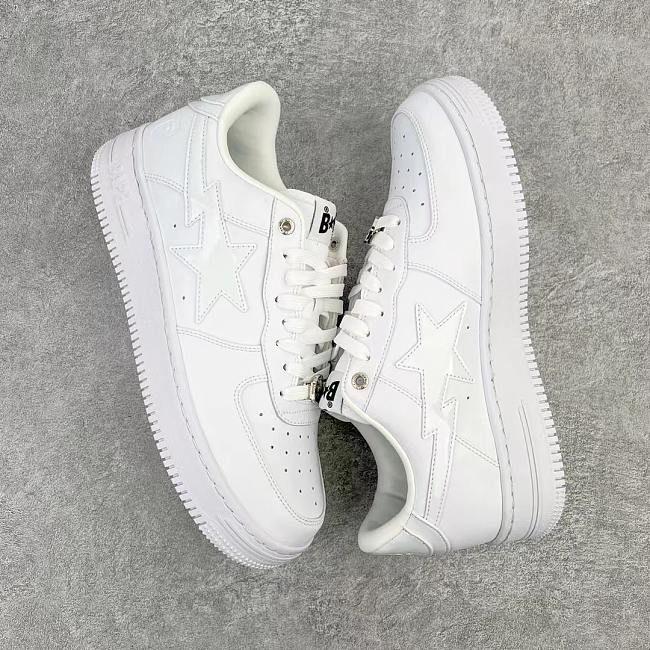 Bape sta Low Patent Leather White - 1