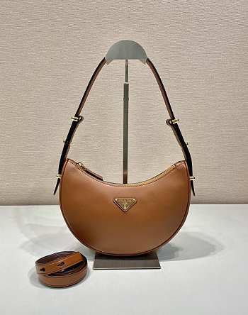 Prada Leather shoulder bag 1BC194 Brown- 22.5x 18.5x 6.5cm