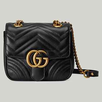 Gucci GG Marmont mini shoulder bag black leather 739682-AABZC-000 17x15x8cm