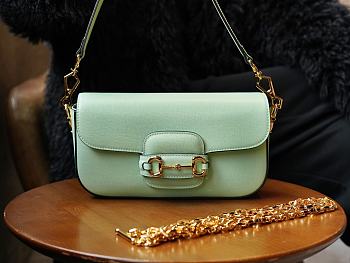 Gucci Horsebit 1955 small shoulder bag Light green 735178-1DB0G-3803  24x13x5.5cm
