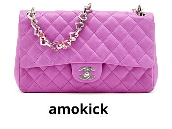 Chanel Fuchsia Quilted Lambskin pink