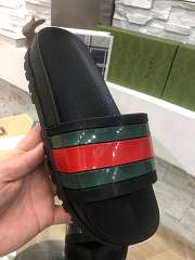 Gucci web slide sandals black - 5